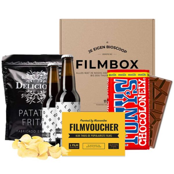 Filmpakket chips chocolade bier
