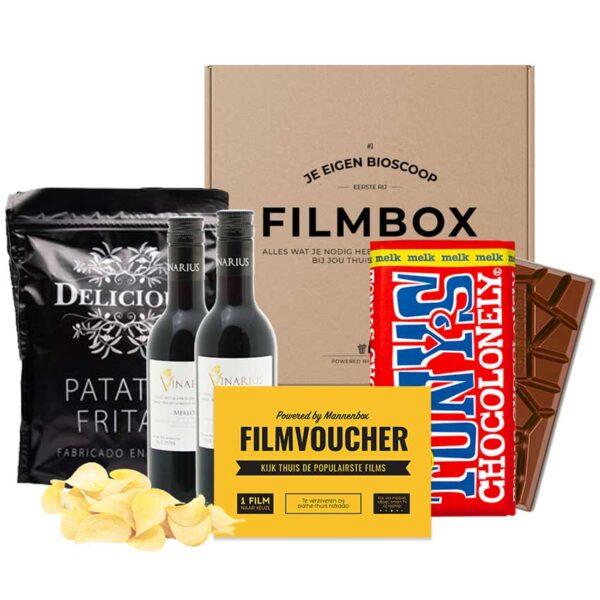 Filmpakket chips tony's chocolonely wijn
