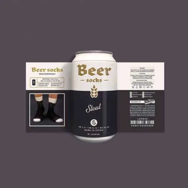 Bier sokken in een bierblikje! - Blauw (Stout) - Afbeelding 4
