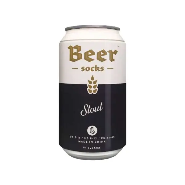 Bier sokken in een bierblikje! - Blauw (Stout)