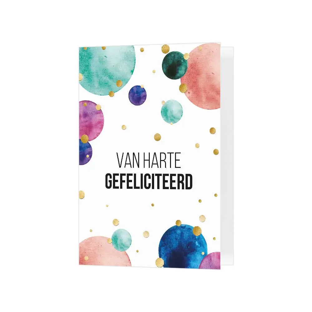 Kaart gefeliciteerd confetti