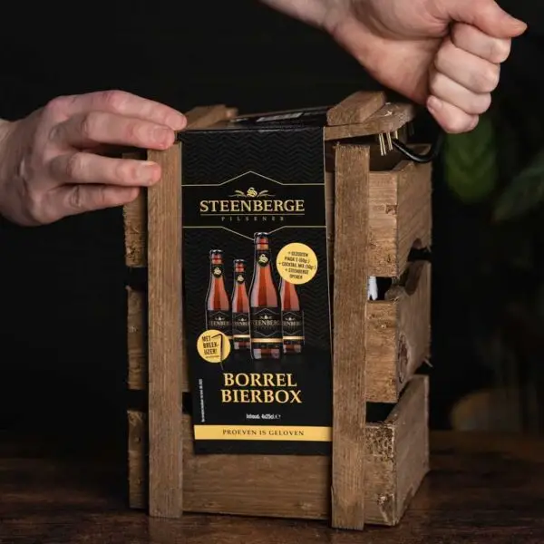 Houten Bierkrat cadeaubox | Openen met breekijzer! - Afbeelding 2