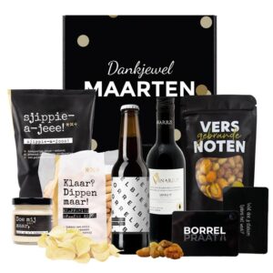 Gepersonaliseerde Borrelbox met eigen naam + boodschap