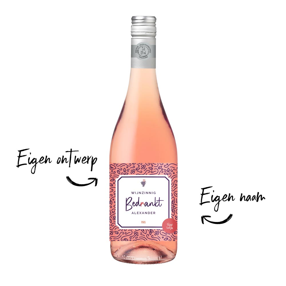Wijn met eigen etiket - rosé
