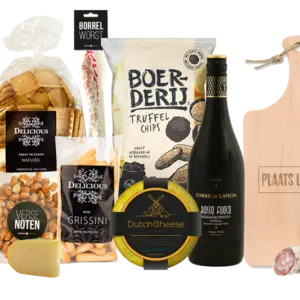 Borrelplank kerstpakket met logo