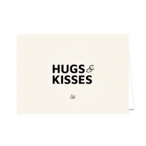 Kaart liggend "Hugs and Kisses"