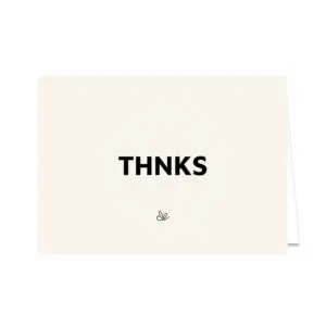Kaart liggend "THNKS"