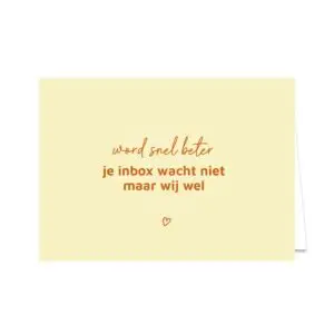 Kaart liggend "Word snel beter"