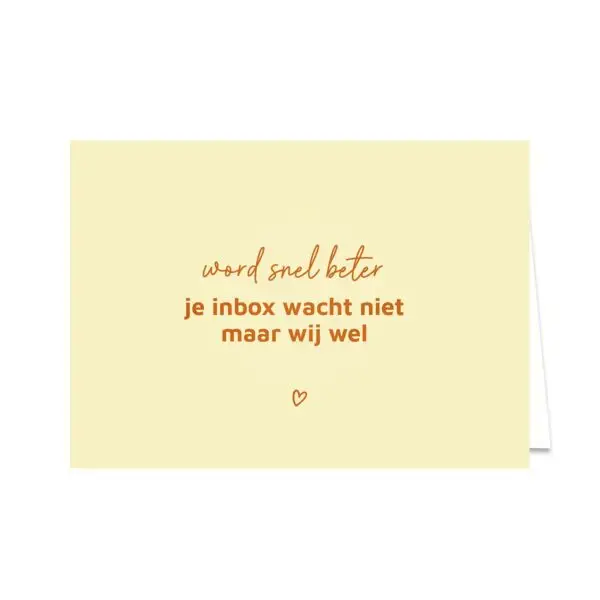 Kaart liggend "Word snel beter"