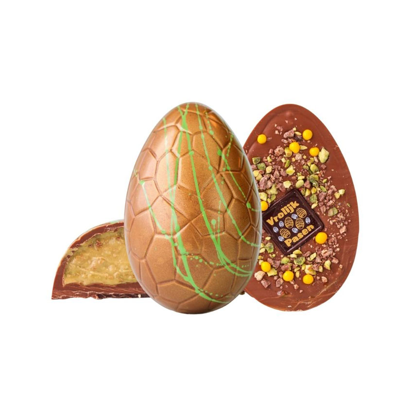 Pasen cadeau gevuld chocolade ei groot
